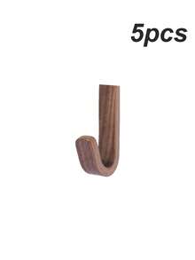 Walnut Color Wooden Wall Hook No-Drill Bathroom Kitchen Door Hanging Organizer Clothes Bag Storage Rack Heavy Duty Durable Home Essential Decor - Multicolor - View 16