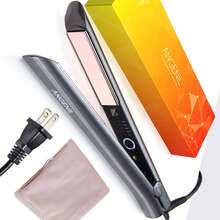 ANGENIL Pelurus Rambut Profesional Kelas Salon, Setrika Datar Titanium, Pelat Pemanas Berlapis Grafena, Pelurus & Pengeriting 2-in-1, Desain Tegangan Ganda, 5 Pengaturan Suhu, Pemanasan Cepat, Dilengkapi Tas Penyimpanan - Grey - View 17