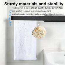 U-Shaped Wall-Mounted Towel Bar, Bathroom & Kitchen Dishcloth Hand Towel Storage Rack, Drill-Free Square Minimalist Towel Holder - Multicolor - View 8