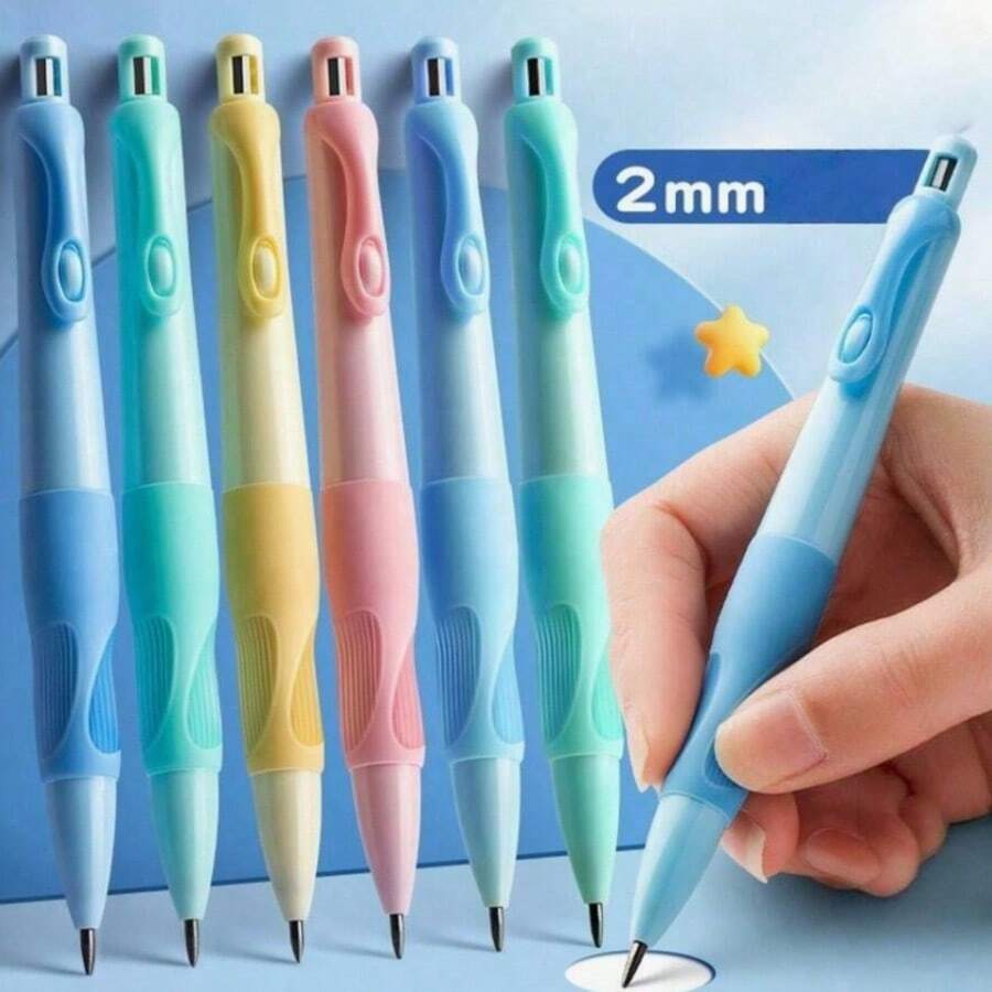 4pcs Automatic Pencils + 4 Boxes (32PCS) Refills + 4 Erasers, 2.0mm, HB Automatic Pencils, Correct Grip Posture, Prevent Lead Breakage, Suitable For School And Office Writing/Drawing Supplies, Back To School Essential With Built-In Sharpener, Correct Posture Pencils, 2.0mm Thick Lead, Hard To Break, Correct Posture Writing Automatic Pencils, Can Be Used For Writing, Drawing