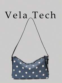 2026新款女款小眾設計單肩包 手提包 休閒百搭極簡時尚腋下包 舒適PU布料 純色設計 拉鍊開合 可調節長肩帶 大容量 春夏枕頭包 - 藍色 - 查看 12