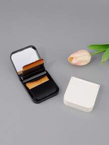 1pc Foundation Brush Set, 2 Pieces Of Flat Angle/Diagonal Ultra-Thin Foundation Brushes, Glasses Case And Mirror, Travel Makeup Brushes, Suitable For Foundation And Concealer. - Multicolor - View 9