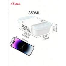 1/2/3/5pcs White Lidded Refrigerator Storage Boxes, PP Material Fresh-Keeping Containers, Suitable For Fruit, Vegetables, Meat, Steak And Other Kitchen Refrigerator Food Organization And Storage - White - View 10