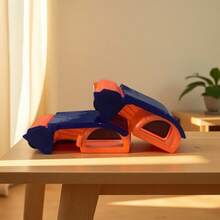 2 Inch (5cm) Blue & Orange ABS Plastic Tape Dispenser Base, Heavy Duty Metal Serrated Blade Tape Cutter, Handheld Carton Sealing Tool, Suitable For Shipping, Moving, Warehouse Packaging And Sealing Work, Includes 1 Roll Random Tape - Multi-color - View 3