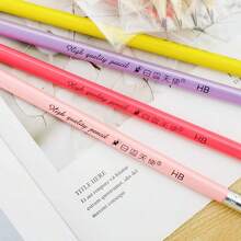 Triangular HB Pencil 4pcs Set, Macaron Colorful Pencil Body With Eraser Head, Corrective Grip Writing Pencil For Elementary Students, Student Stationery - Triangular Pencil - View 2
