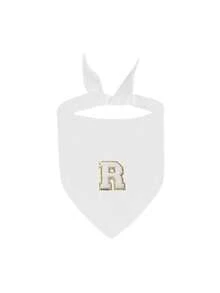 1pc Personalized White Pet Scarf Featuring Letter Designs-A Great Gift And Pet Accessory. Choose A Backpack Customized With Your Furry Friend's Initial; It Is Perfect For Hiking, Camping, Traveling, And Park Walks With Small To Medium-Sized Pets. - White - View 9