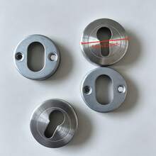 4pcs Stainless Steel Keyhole Cover Lock Cylinder Lock Shell Reinforcement Parts, Round Stainless Steel Door Lock Replacement Accessories, Suitable For Home And Office, Indoor/Outdoor Split Wooden Door Lock Hardware Tools - White - View 2
