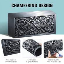 4PCS, Magnetic Vent Cover, Typical European Classical Scroll Pattern, 5.5*12IN, Suitable For Floor, Wall, Ceiling Vents, Home Decor - Dark Grey - View 3