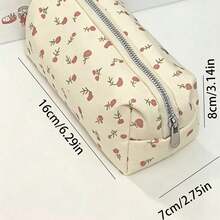 1pc Pencil Case With Fresh Small Floral Print, High-Quality Student Desk Stationery Storage Bag, Back To School Essential, Pencil Case - Multicolor - View 2