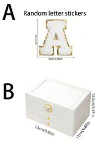 1pc Large Capacity Diamond Drawer Jewelry Box, White Green Color Block Black Optional, Top Layer Necklace Hooks Ring Slots Earring Board, Bottom Layer Drawer Compartments, Lockable Dust-Proof, Vanity Storage Watch Slot, Anti-Oxidation, Necklace Hooks, Home Use Zipper - Multicolor - View 11