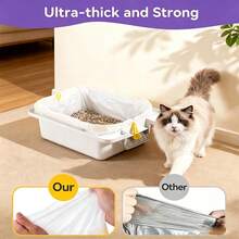 Cat Litter Box Waste Bin Trash Bags, Dedicated For Smart Cat Litter Box - Thickened Durable, Super Strong Load-Bearing, Drawstring Design, Simple And Convenient, Smart Cat Litter Box Trash Bags, Cat Litter Box Liners - White - View 4