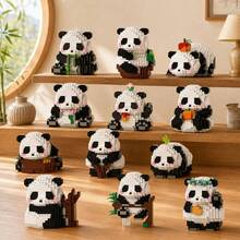 Cute Panda Mini Building Blocks Set, Micro Particle DIY Assembly Toy, Desktop Decoration, Children & Adult Holiday Birthday New Year Gift, Exquisite Small Gift - Panda - View 3