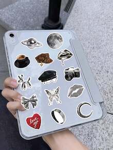 50PCS, The Silver Millennium Mobile Phone Stickers, PVC Material, Scrapbook Supplies, Creative And Aesthetic Design Sticker, Suitable For Mobile Phone Cases, Tablets, Laptops, Suitcases, Cars, Notebooks, Helmet, Guitar, Skateboard, Storage Box, Computer, - Multicolor - View 6