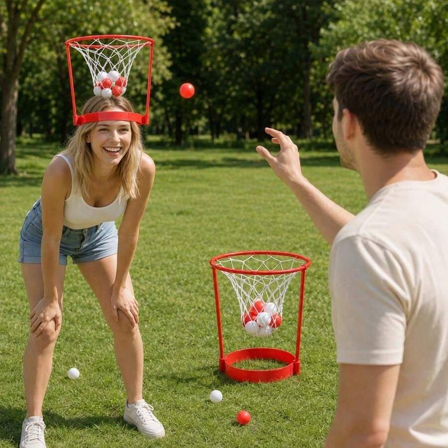 Head-Mounted Basketball Shooting Game With Soft Ball, Adjustable Headband Shooting Toy, Suitable For Outdoor Indoor Party Family Game Night, Fun Group Activity Gift For Christmas/Halloween/Holiday Birthday, Suitable For Teens And Adults 14+ - Multi-color - View 1