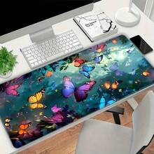 Extra Large Colorful Butterfly Desk Mat - High-Quality Non-Slip Rubber Base Mouse Pad | Vibrant Underwater Scene Design, Gaming & Office Decor Gift, Large Size Mouse Pad - Iridescent Butterfly - View 4