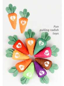 1 buah Mainan Puzzle Susun dan Sortir Bayi, Mainan Tarik & Cocokkan Wortel, Permainan Edukasi Puzzle Wortel, Mainan Aktivitas Sensorik Kain Lembut untuk Balita - MultiWarna - View 8