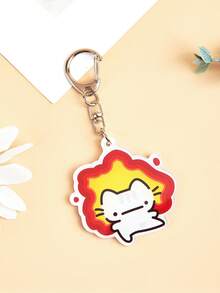 Cute Acrylic Cat Keychain,Cartoon Kitten Keychain,2D Acrylic Cat Pendant,Animal Charm,Bag Charm,Backpack Accessory,Car Keychain Gift. - Multicolor - View 17