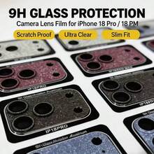 2片裝頂級火山風鏡頭保護膜，適用於 Apple 18PRO/18PROMAX，韓式閃粉鏡頭底膜，防刮、高端新時尚一體式超亮 HD 防爆相機保護膜，防摔全覆蓋鏡頭保護膜 - 黑色 - 查看 3