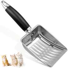 Cat Litter Scoop - Stainless Steel Metal Cat Litter Scoop-Kitty Metal Scooper-Sturdy Mesh Scooper - Mesh Shovel-Easy To Clean - Suitable For Cat Litter Box - Multicolor - View 2