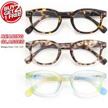 3 piezas de gafas de lectura ovaladas grandes, diseño de marco estampado, con bisagras de resorte de alta calidad, adecuadas para el uso diario de lectura de mujeres - Blanco - Ver 2