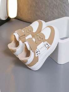 1 Pair Girls' Sports Shoes Spring New Cute Toddler White Sneakers Soft ...