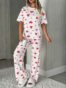 Where Style Meets Comfort  Enjoy Your Time At Home With This Soft Short-Sleeved Pajama Set. - White - View 4
