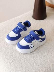 1 Pair Girls' Spring New Cute White Sneakers, Soft Sole Non-Slip Toddler Shoes, Steady Walking Shoes For Kids - Blue - View 1