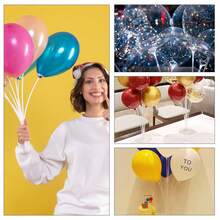 1/10/20pcs Transparent Plastic Balloon Support Sticks With Clips, Sturdy Reusable Balloon Holders, Easy To Assemble, Suitable For Home Birthday Wedding Holiday Party Event Decoration Accessories - Balloon Stand - View 7