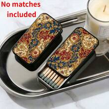 1pc Vintage Elegant Angel Floral Pattern Matchbox, Exquisite Floral Multi-Functional Mini Storage Box (Matches Not Included), Home Desktop Aromatherapy Candle Matching Display & Storage Box, Delicate Small Gift For Holidays - View 1