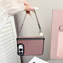 1pc Boys Girls Phone Case, Popular Fashion High-End Minimalist Design Crocodile Texture Hinge Same Style Hand Strap, Compatible With Apple Protective Case, Folding Phone Case, Lightweight, Shockproof, Anti-Slip, Smart Phone Case, Compatible With IPhone Ultra - Multicolor - View 8