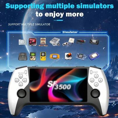 SF3500 Retro Portable Handheld Game Console, 5-Inch IPS HD Screen, Built-In 20000+ Games, Multi-System Support, FHD Interface Video Game Player, Ideal Birthday And Christmas Gift For Adults