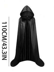 Gothic Vampire Costume Set: Classic Hooded Cape + Detachable Fangs, Suitable For Multiple Occasions, Easily Create Vampire, Witch, Little Red Riding Hood And Other Halloween Looks. - Multicolor - View 7