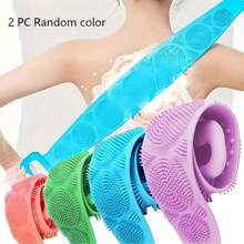 1/2/3/4 Pcs Back Scrubber, Silicone Material, Suitable For Shower, Bath Strap, Double-Sided Exfoliating Towel, With Handle, Back Scrub, Organic Massage Exfoliation, Unisex (4 Colors) - Two-in-one - View 9