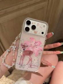 Ốp lưng bảo vệ họa tiết hoa ly và hươu phong cách Ins Aesthetic, tương thích với iPhone 17 Pro Max/16 Pro/15, ốp điện thoại chống rơi cá tính cho nữ - Trong sáng - Xem 2