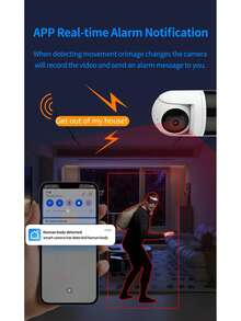 Tuya Smart Indoor Security Camera, 3MP HD WiFi & Bluetooth Home Surveillance Cam, Two‑Way Audio, Human Motion Tracking, Night Vision, APP Alarm Notification, Supports Up To 256G SD Card, For Pet & Home Monitoring - Multicolor - View 4