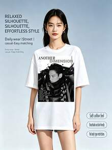 BIGBANGTOP Personal Album "Another Dimension" Cover Print T-Shirt For Choi Seung-Hyun Fans - White - View 2