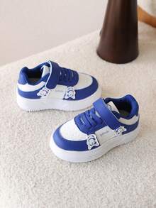 1 Pair Girls' Spring New Cute White Sneakers, Soft Sole Non-Slip Toddler Shoes, Steady Walking Shoes For Kids - Blue - View 2