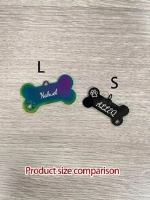 [Double-Sided Customized] 1pc Personalized Pet ID Tag, Customized Dog Name With Paw Print Pattern Tag, Engraved Customized Cat Tag, Heart-Shaped Pattern, Dog ID Tag Pet Collar, Exquisite Pet Accessory, Suitable For Pet Lovers - Multicolor - View 9