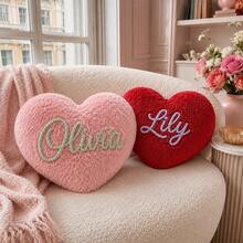 1pc Personalized Heart-Shaped Plush Pillow, Handmade Customized Plush Pillow, Suitable For Party, Birthday, Home Decor Personalized Gift, Christmas Gift, Personalized Gift For Girls - Multicolor - View 6