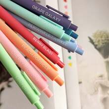 Funfull 9pcs Macaron Color Series Retractable Colored Gel Pens, Comfortable And Smooth Writing, Colorful Ink, Fun Aesthetic UV Printed, Suitable For Gifts, Office And School Supplies - Morandi Color Core - View 5