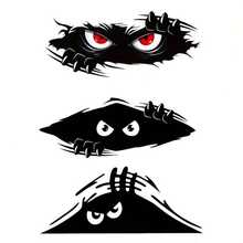 3 buah Stiker Vinil Monster Mengintip Marah Berkualitas Tinggi untuk Mobil, SUV, Truk, Dinding, Jendela, Laptop, Toilet, Koper, dll. Desain Tahan Gores dan Tahan Lama - set 3 potong - View 7