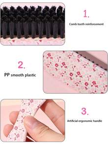 1pc Unisex Hair Comb/Beard Brush, Unscented Professional Hairdressing Comb, Gradient Color Comb And Hair Cleaning Brush, Smooth Grooming Tool, Suitable For Coarse/Fine Hair, Suitable For Bathroom Use, Scalp Massage, Travel, Vacation And Daily Life - Multicolor - View 5