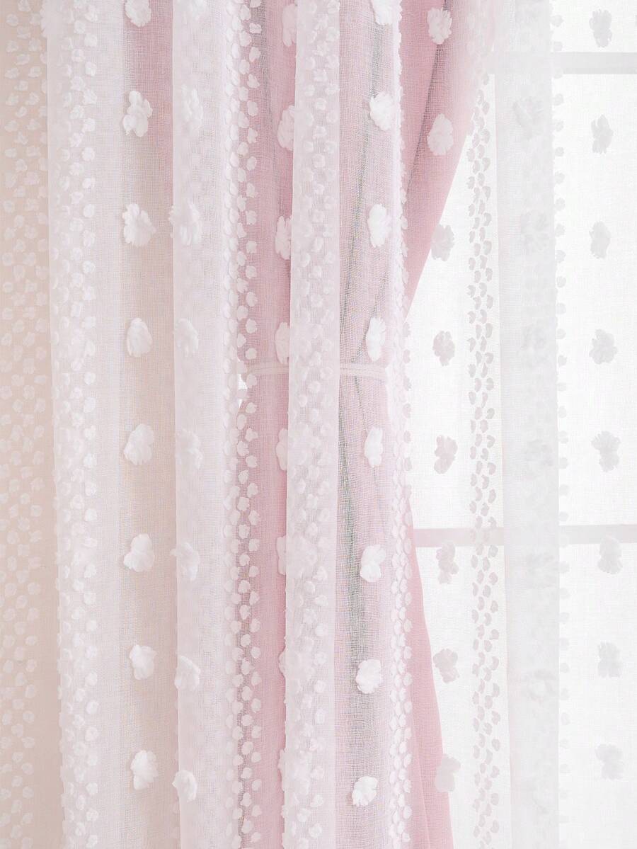 1pc Double Layer Blackout Curtain With Metal Rings, Available In Beige, Pink, Grey, Dark Grey And Green, Featuring Double Layer Insulation Effect, Metal Rings At Top For Easy Hanging, Suitable For Living Room, Bedroom And Office Holiday Decoration, All Season Use - Pink - View 1