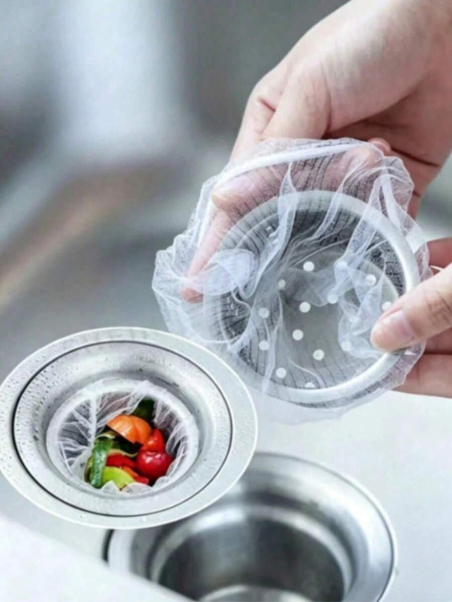 200/100/30pcs Kitchen Sink Strainer, Vegetable Washing Basin, Dishwashing Sink, Disposable Drain Rack, Drain Net, Disposable Sink Filter, Vegetable Basin, Anti-Leak Net, Pocket Style, Floor Drain Net, Kitchen Accessories, Bathroom Accessories, Home Decor - A - View 1