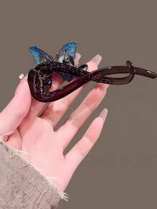 1/2pcs Gradient Colorful Bow Twist Hair Clips, Vintage Back Of Head Hair Clips, Elegant Hair Accessories For Women - Multicolor - View 6
