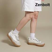 ZenBolt Sepatu Skateboard Kasual Wanita, Hadiah Serbaguna untuk Pacar - Krem - View 2