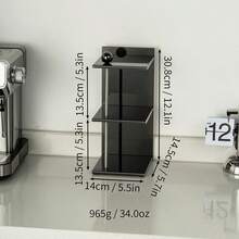 3-Tier Stainless Steel & Acrylic Countertop Shelf Organizer For Coffee Bar - View 14