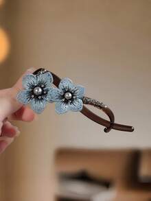 1/2pcs Minimalist Fashion Flower Hair Claw Clip Twist Design Elegant Women's Hair Accessory - Multicolor - View 6
