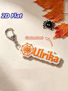 Customized Halloween Name Letter Key Chain, Spider Web Spider Letter Bag Pendant, Commemorative Gift For Friends. - Multicolor - View 5