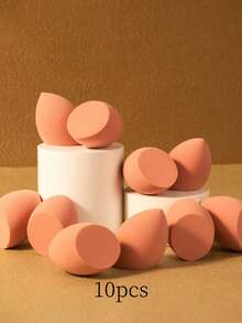 10pcs/20pcs Dual-Use Makeup Sponges, Multi-Color Latex-Free Reusable Washable , Soft Flawless Makeup Applicators For Powder, Liquid, Makeup Design, Travel Essential - Coral Pink - View 9